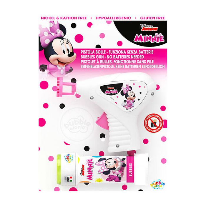Pistola sparabolle Minnie in blister, con design elegante e flacone incluso, perfetta per bambine e feste chic. main product photo
