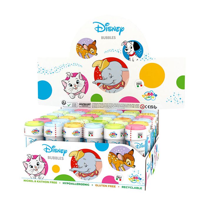 Bolle di sapone con soggetti Disney classici assortiti, perfette per eventi eleganti e feste nostalgiche. main product photo