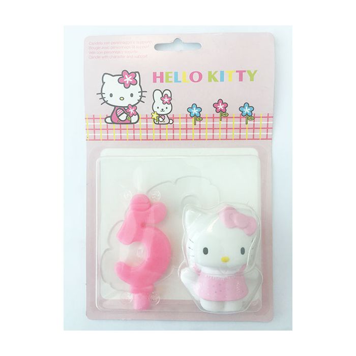 Candela Numero (5) Hello Kitty Pz.1 Cm.9 - Decorazione In Plastica Hello Kitty Con Candela. main product photo