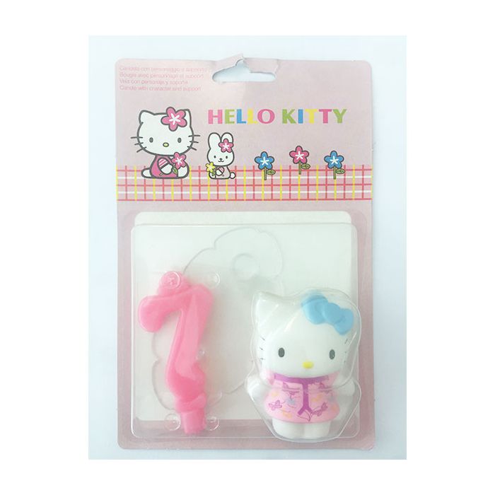 Candela Numero (7) Hello Kitty Pz.1 Cm.9 - Decorazione In Plastica Hello Kitty Con Candela. main product photo