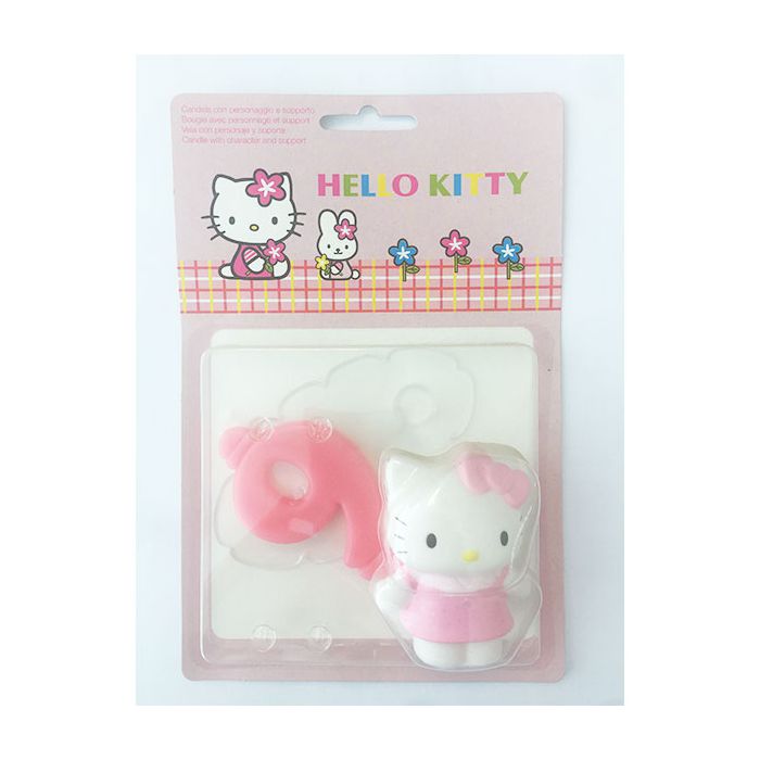Candela Numero (9) Hello Kitty Pz.1 Cm.9 - Decorazione In Plastica Hello Kitty Con Candela. main product photo