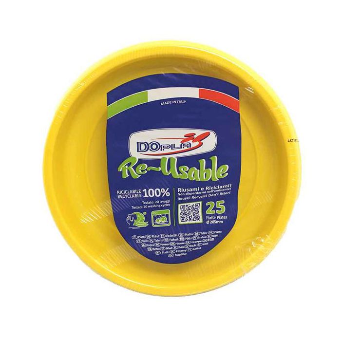 Piatto fondo giallo pz.25 main product photo