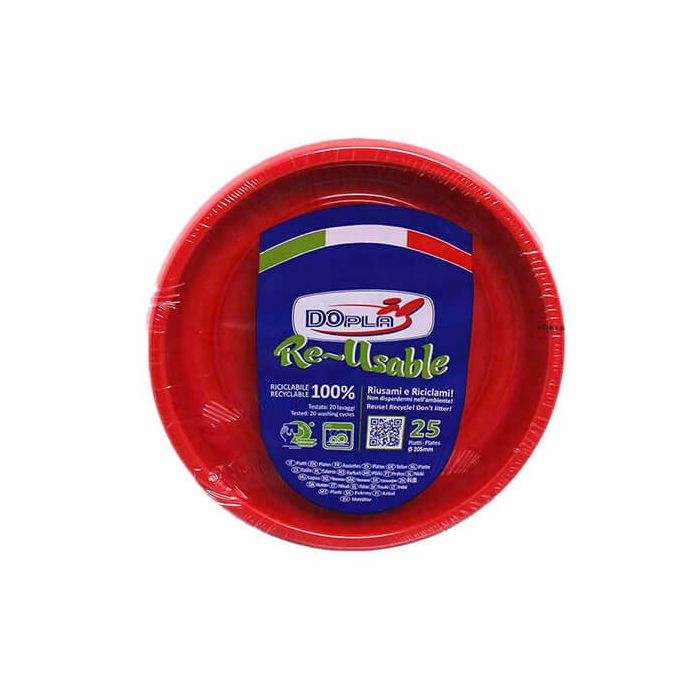 Piatto Fondo Rosso Pz.25 main product photo