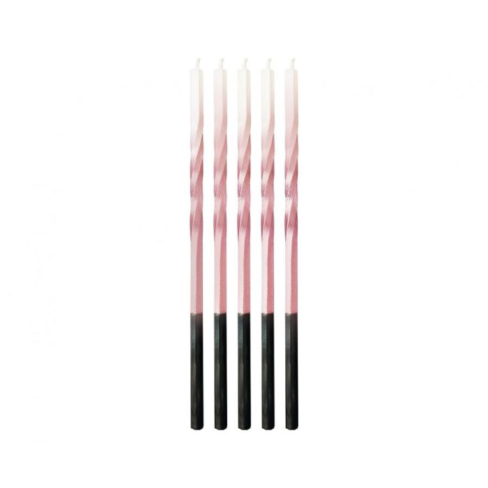 Candeline Stelo Swirl Rosa/bianche Pz.5 main product photo