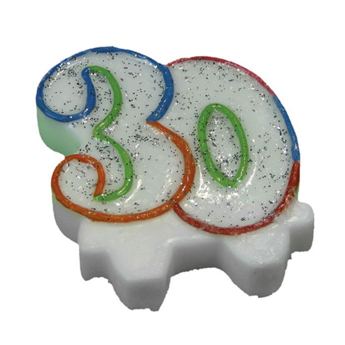 Candeline 30 Multicolor Glitter Cm.h.7 X Cm.l.6.5 main product photo