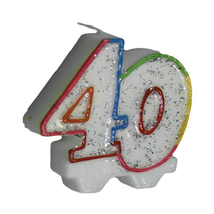 Candeline 40 Multicolor Glitter Cm.h.7 X Cm.l.6.5 main product photo