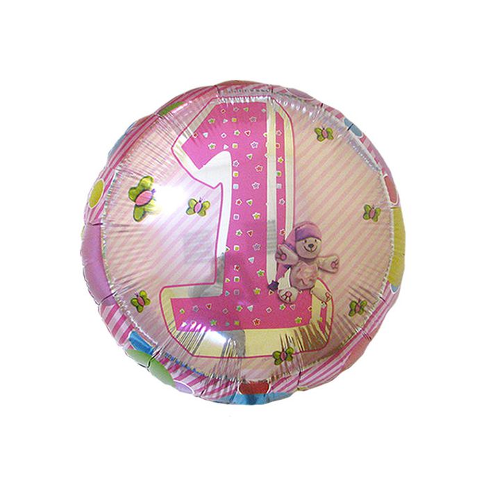Palloncino 1° Compleanno Rosa Pz.1 Mylar Tondo 18" Cm.45 main product photo