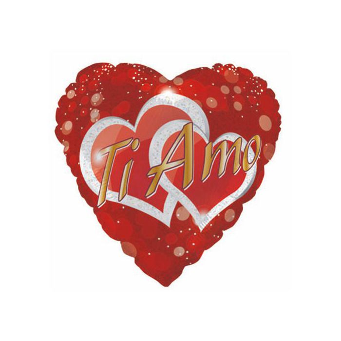 Palloncino Ti Amo Glitter Heart Pz.1 Mylar Cuore 30" Cm.76 main product photo