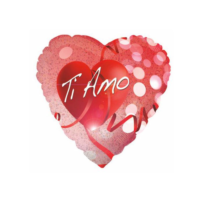 Palloncino Ti Amo Ribbon Pz.1 Mylar Cuore 18" Cm.45 main product photo