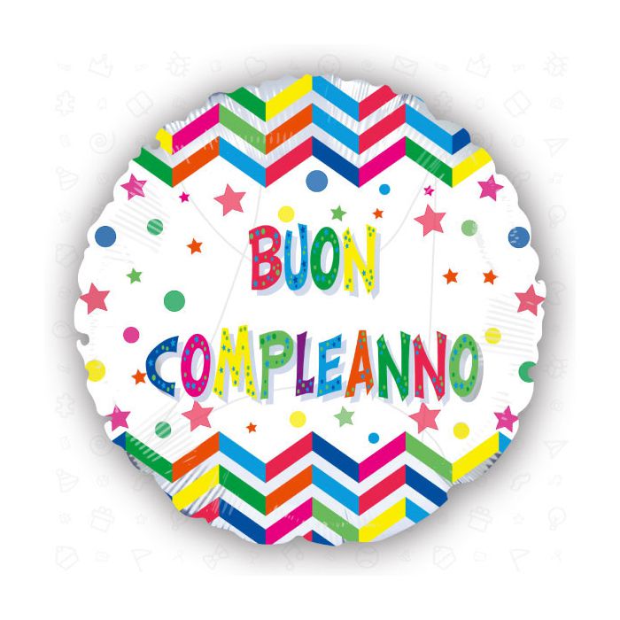 Palloncino Buon Compleanno Pz.1 Mylar Tondo 18" Cm.45 main product photo