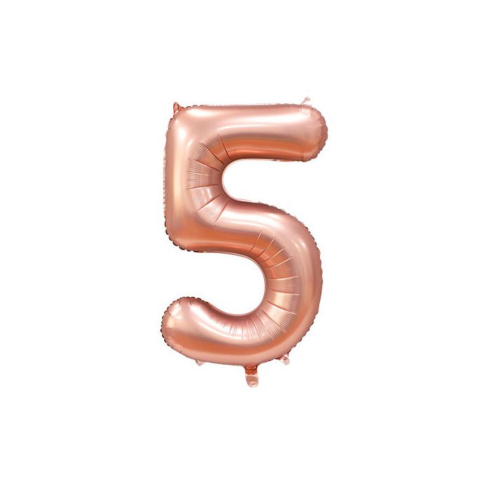 Palloncino 5 Rose Gold Satinato Pz.1 Mylar 34"/cm.86 main product photo