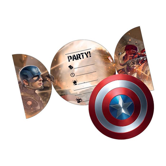 Inviti Avengers Pz.6 Cm.14 X Cm.8.5 - 6 Biglietti - 6 Buste main product photo