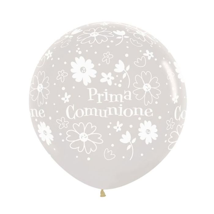 Palloncino Prima Comunione (36") Pz.1 Colore Crystal Trasparente 390 Stampa Bianca Cm.90 main product photo