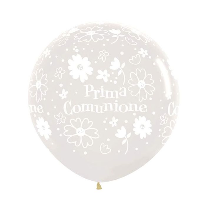 Palloncino Prima Comunione (36") Pz.1 Colore Bianco Perlato 405 Stampa Bianca Cm.90 main product photo