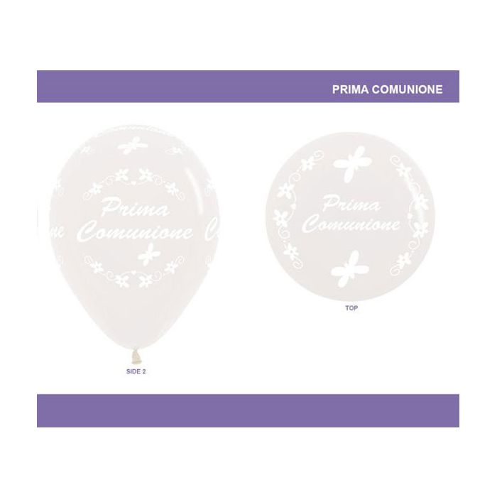 Palloncino Prima Comunione (36") Pz.1 Colore Bianco Perlato 405 Stampa Bianca Cm.90 main product photo