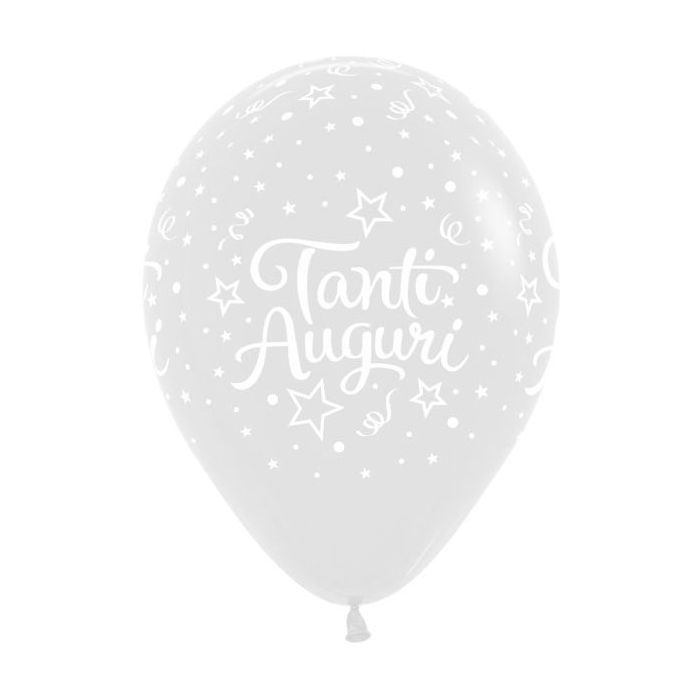 Palloncino Tanti Auguri (12") Pz.100 Colore Standard Trasparente 390 Stampa Bianca Cm.30 main product photo