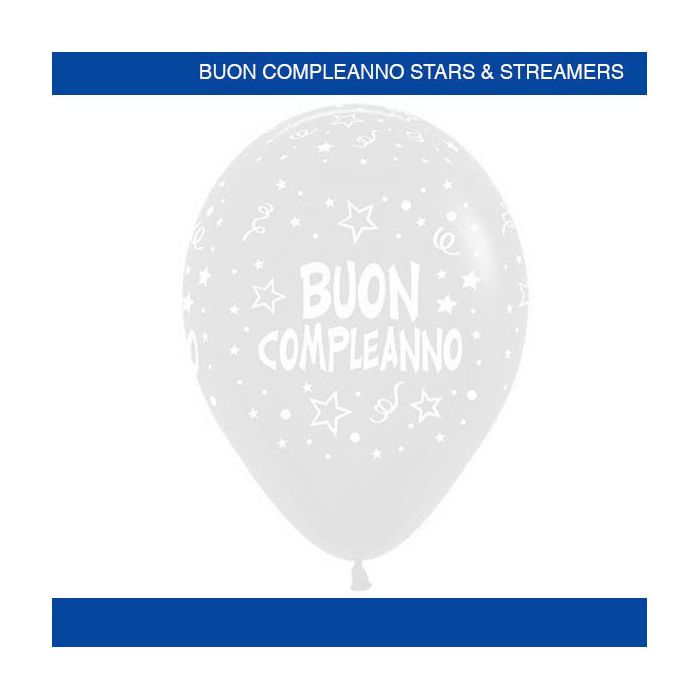 Palloncino Buon Compleanno (12") Pz.100 Colore Standard Trasparente 390 Stampa Bianca Cm.30 main product photo