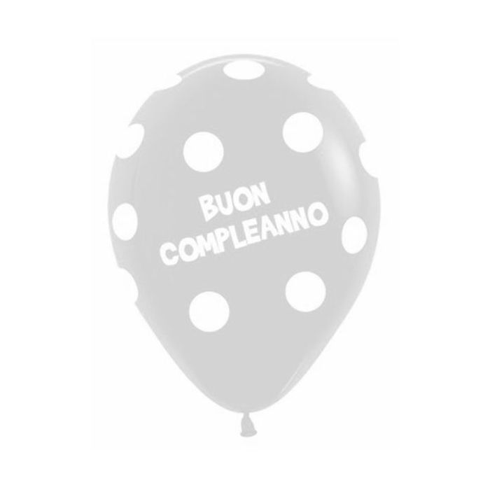 Palloncino Buon Compleanno (12") Pz.100 Colore Standard Trasparente 390 Stampa Bianca Cm.30 main product photo