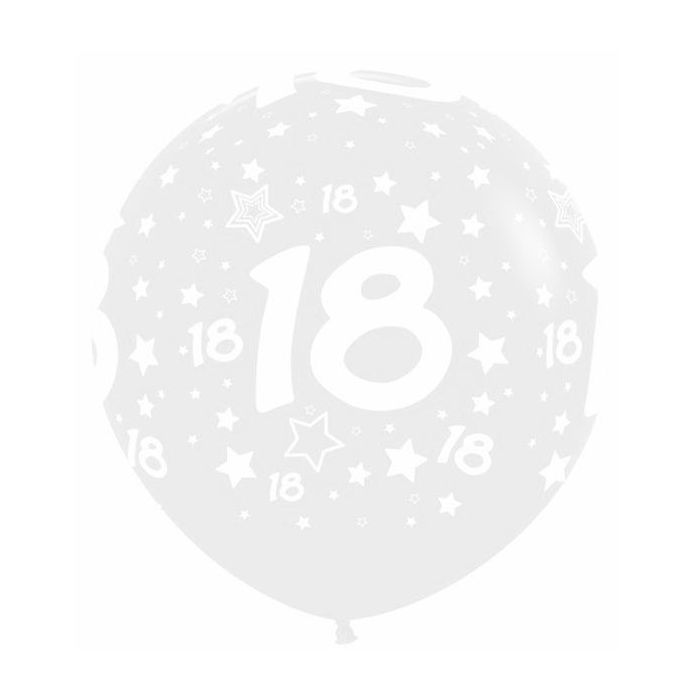 Palloncino 18 Anni Stars (36") Pz.1 Colore Standard Trasparente 390 Stampa Bianca Cm.90 main product photo
