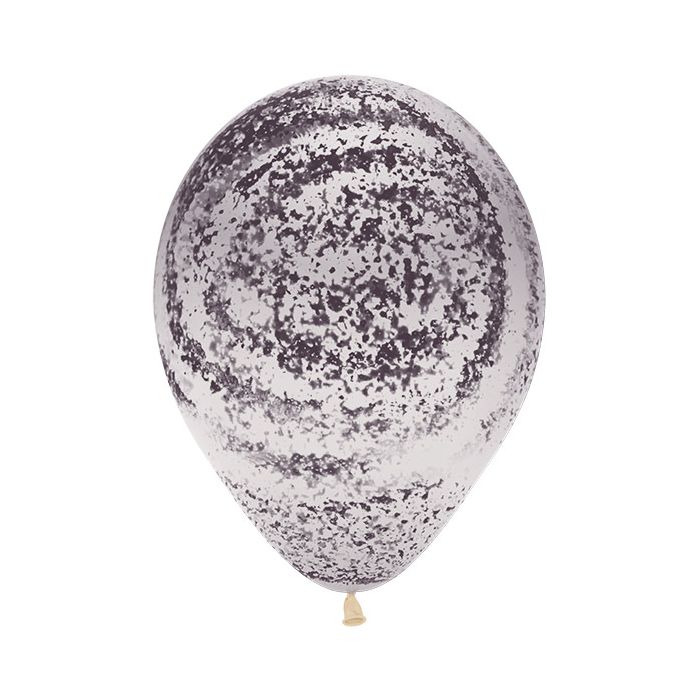 Palloncino Graffiti Marmo 12" Pz.50 Colore Crystal Trasparente 390 Stampa Bianca Cm.30 main product photo