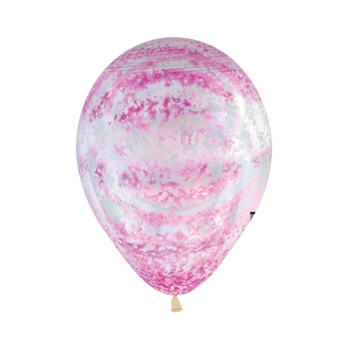 Palloncino Graffiti Rosa 12" Pz.50 Colore Crystal Trasparente 390 Stampa Bianca Cm.30 main product photo