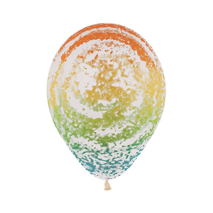 Palloncino Graffiti Arcobaleno 12" Pz.50 Colore Crystal Trasparente 390 Stampa Bianca Cm.30 main product photo