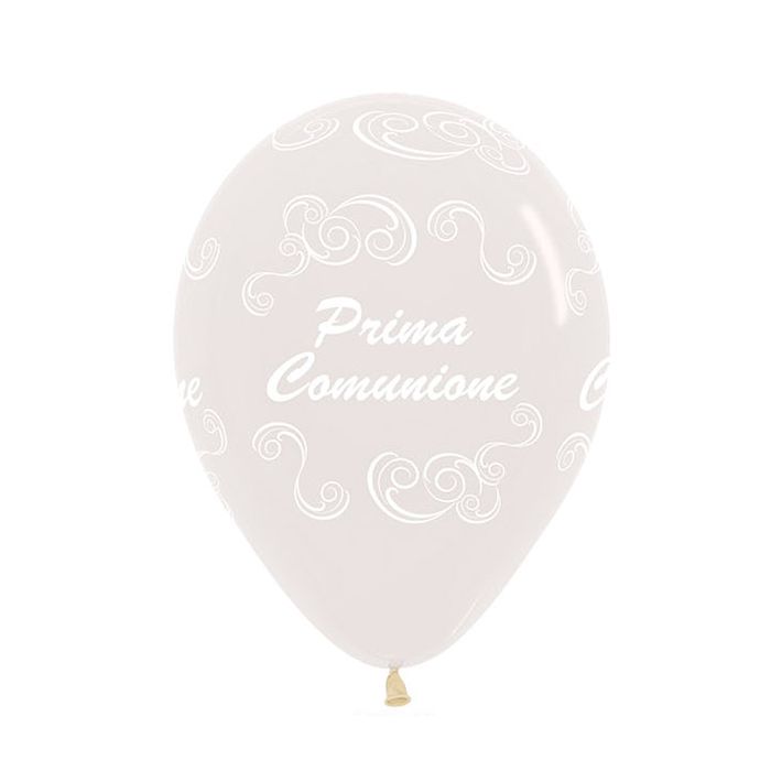 Palloncino Comunione Filigree 5" Pz.100 Colore Bianco Perlato Satinato 406 Stampa Bianca Cm.15 main product photo
