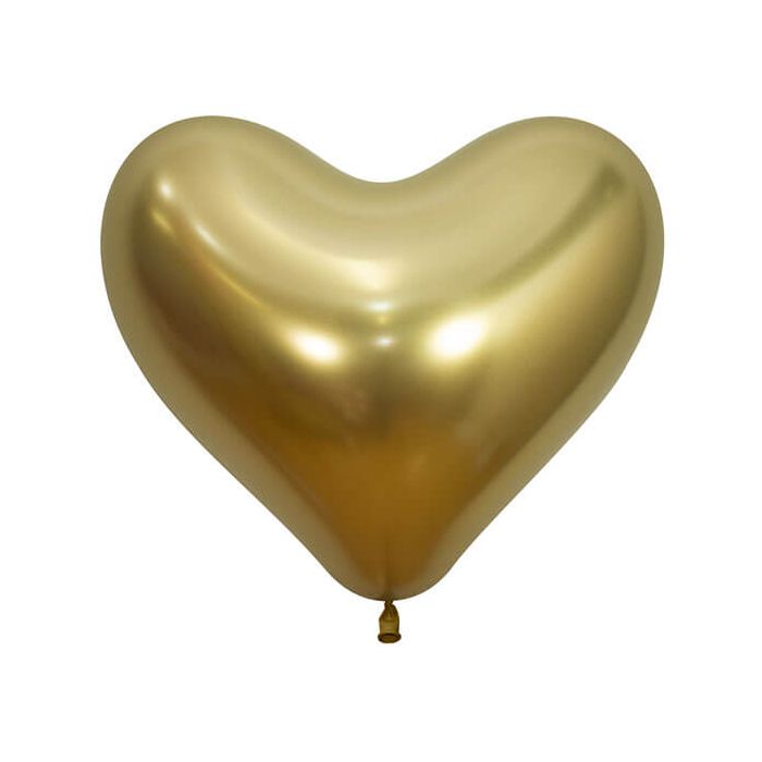 Palloncino cuore oro reflex 14" pz.12 main product photo