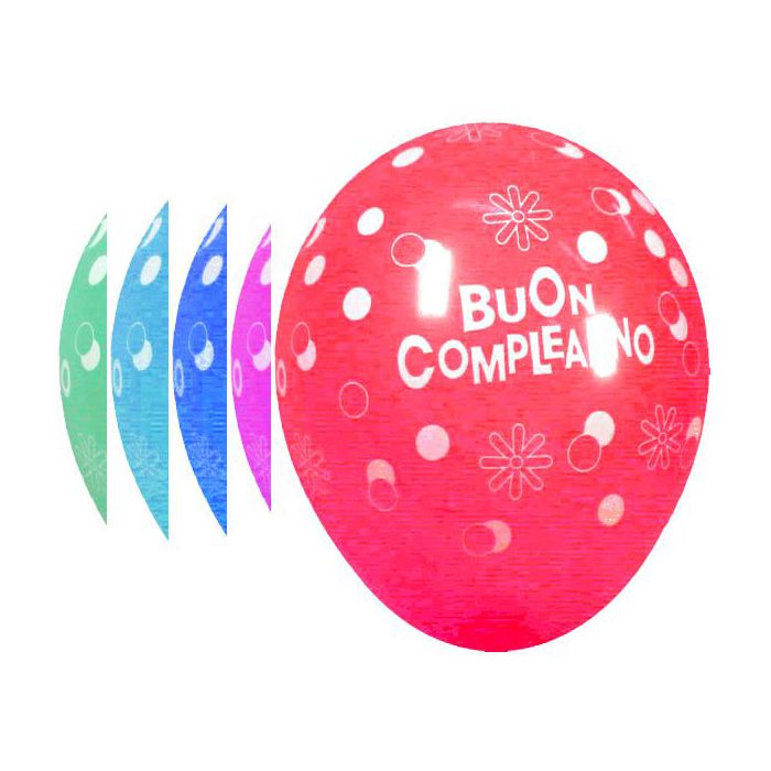 Palloncino Buon Compleanno 12" Pz.100 Colore Standard Assortito Stampa Bianca Cm.30 main product photo