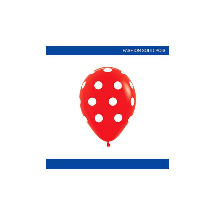 Palloncino Dots 12" Pz.50 Colore Standard Rosso 050 Stampa Bianca Cm.30 main product photo