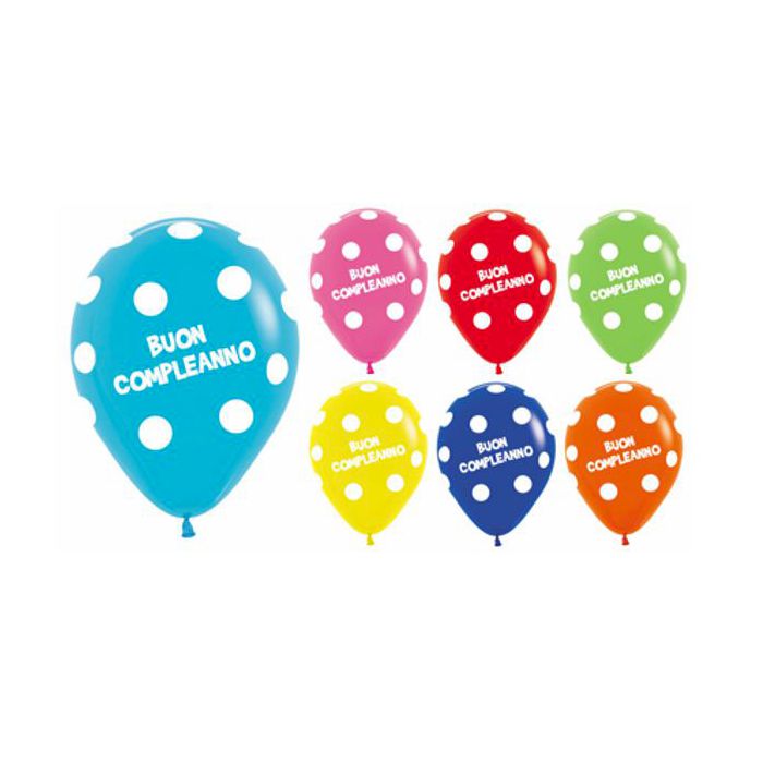 Palloncino Buon Compleanno (5") Pz.100 Colore Assortito Stampa Bianca Cm.15 main product photo