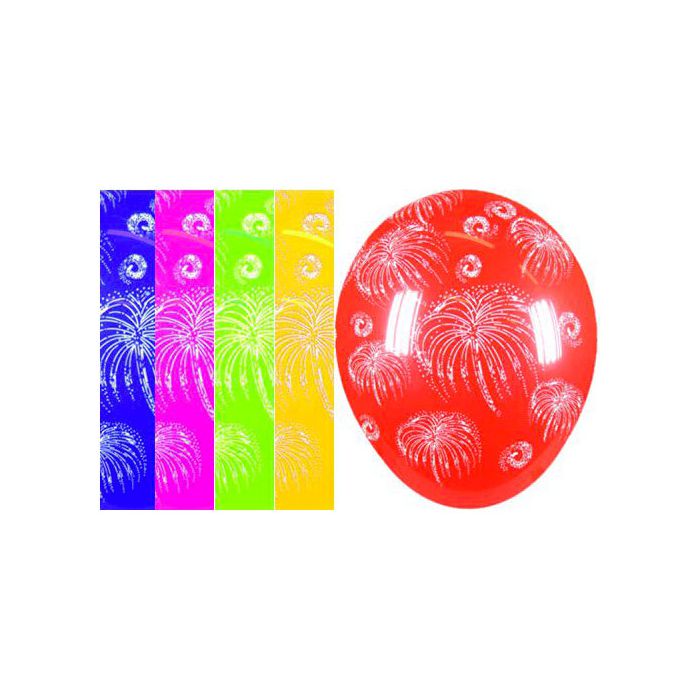Palloncino Fuochi Artificio 12" Pz.100 Colore Crystal Assortito Stampa Bianca Cm.30 main product photo