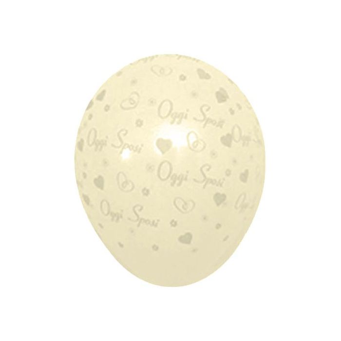 Palloncino Oggi Sposi 12" Pz.100 Colore Perlato Avorio 473 Stampa Bianca Cm.30 main product photo
