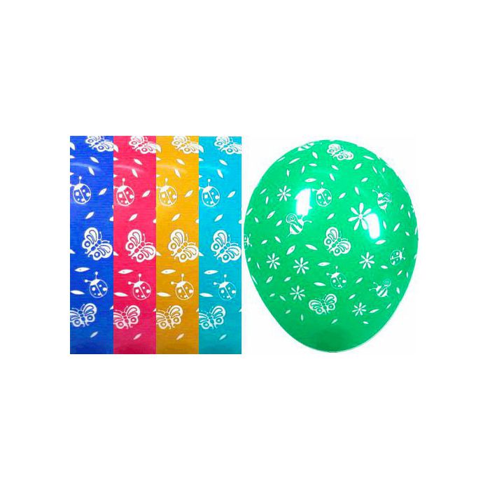 Palloncino Bugs & Flowers 12" Pz.100 Colore Standard Assortito Stampa Bianca Cm.30 main product photo