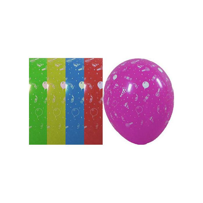 Palloncino Party (5") Pz.100 Colore Standard Assortito Stampa Bianca Cm.15 main product photo