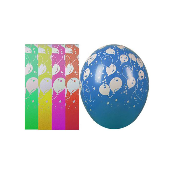 Palloncino Balloons 12" Pz.100 Colore Standard Assortito Stampa Bianca Cm.30 main product photo