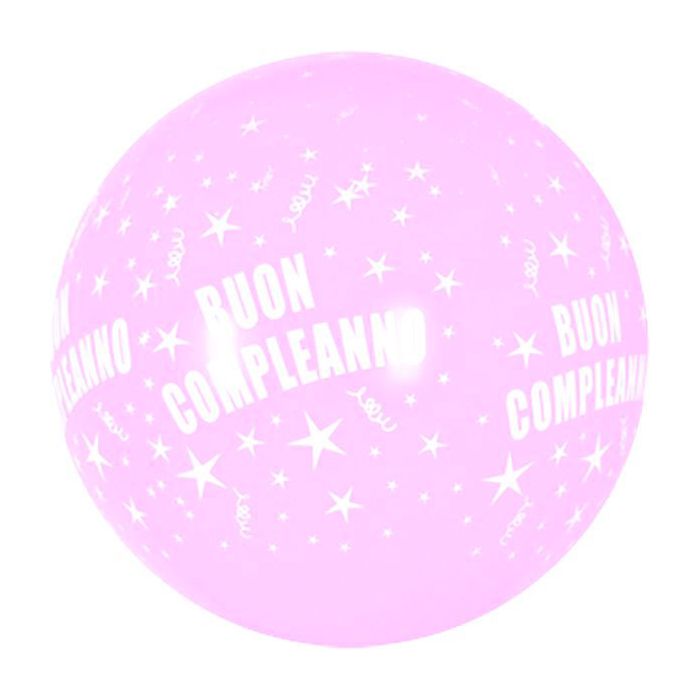 Palloncino Buon Compleanno (36") Pz.5 Colore Pastello Rosa 109 Stampa Bianca Cm.90 main product photo