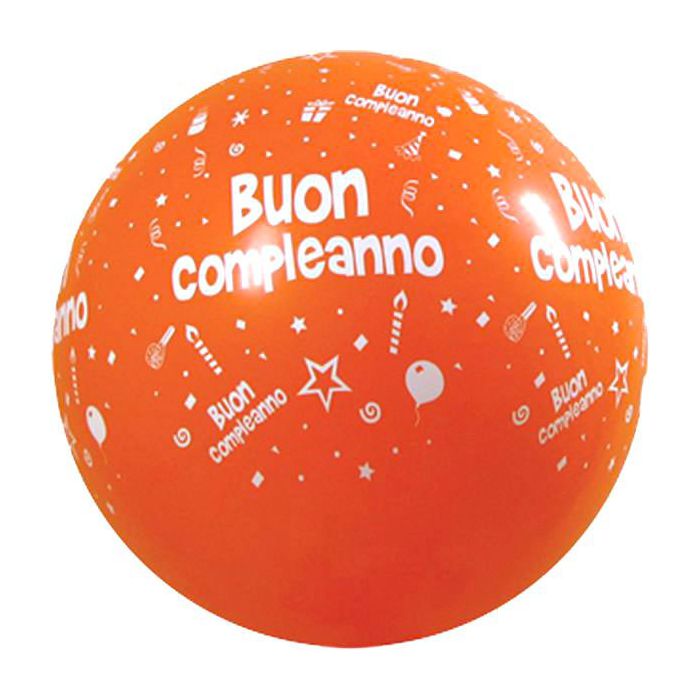 Palloncino Buon Compleanno (36") Pz.5 Colore Standard Arancio 061 Stampa Bianca Cm.90 main product photo