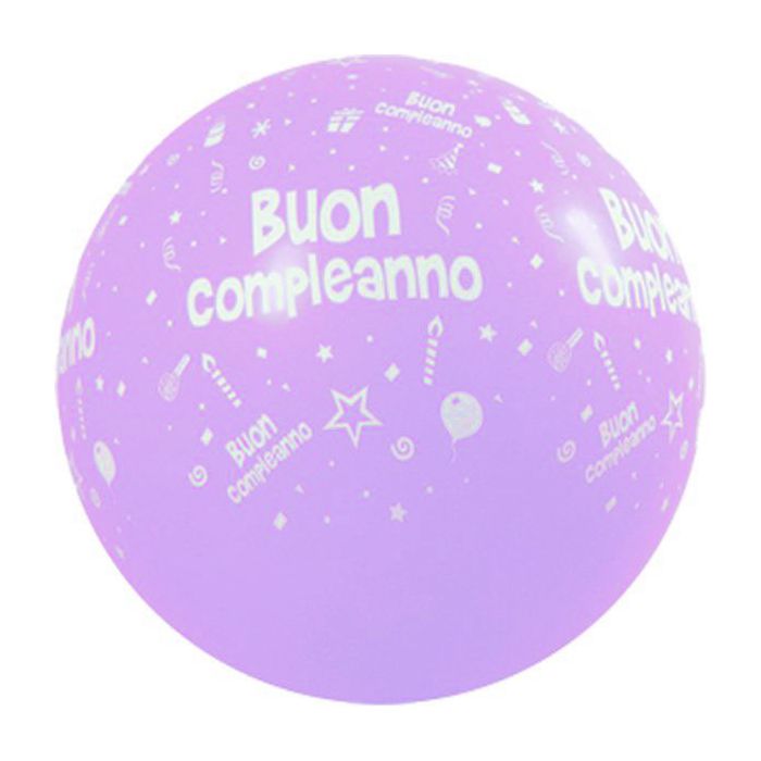 Palloncino Buon Compleanno (36") Pz.5 Colore Standard Lilla 050 Stampa Bianca Cm.90 main product photo