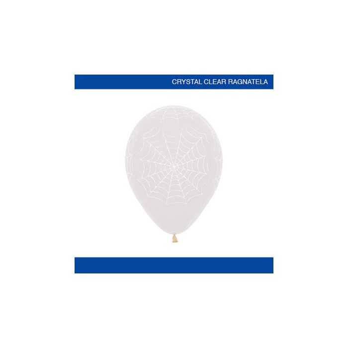 Palloncino Ragnatela 12" Pz.50 Colore Crystal Trasparente 390 Stampa Nera Cm.30 main product photo