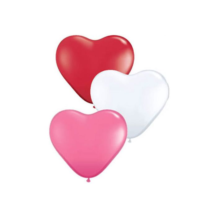 Palloncino Cuore Assortito 12" Pz.100 Colore Standard Cm.30 Bianco Rosso Fucsia Rosa main product photo