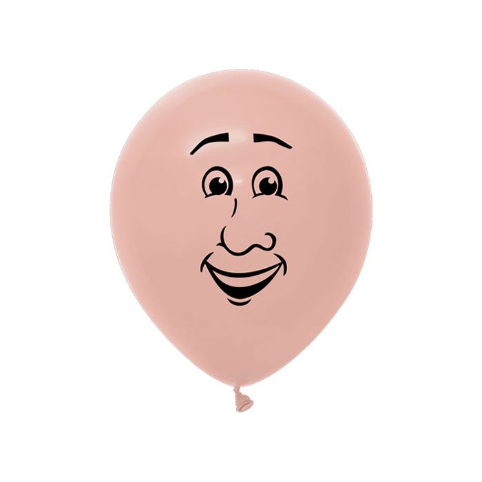 Palloncino Faccia Maschio (5") Pz.100 Colore Standard Pesca 060 Stampa Nera Cm.15 main product photo