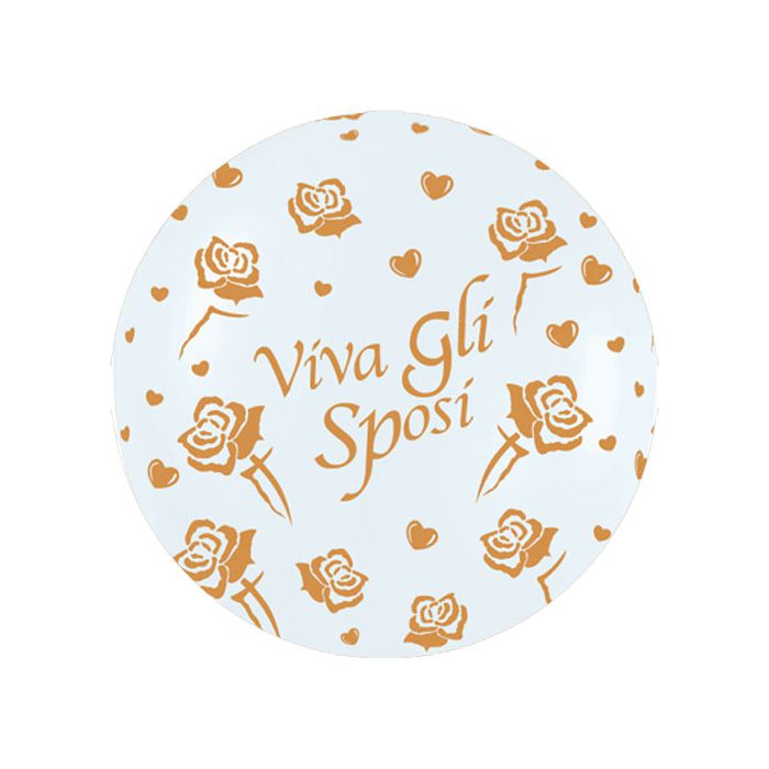 Palloncino Viva Gli Sposi (36") Pz.5 Colore Satinato Bianco 406 Stampa Oro Cm.90 main product photo